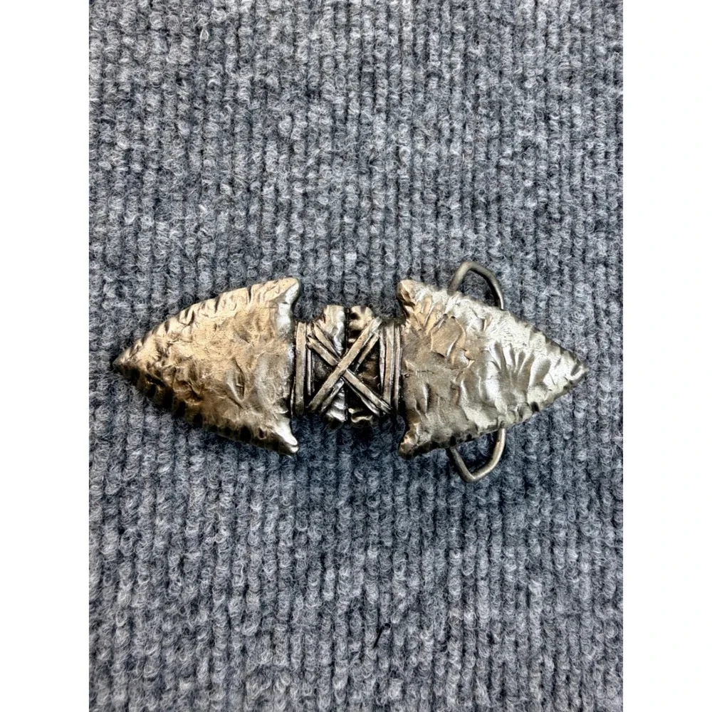Vintage 1991 Siskiyou Arrowhead Belt Buckle Pewter Silver Western 2054 USA Made